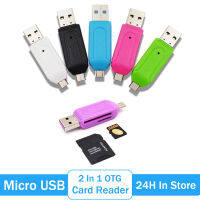 New Card Reader 2 In 1 OTG Micro USB To USB 2.0 Adapter Mirco SDTF Sim Card Readers Memory Cardreader Flash Drive Converters