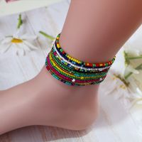 Color Rice Beads Ankle Bracelet Bohemian Mixed Irregular Beads anklets for Women Leg Bracelet Beach seaside Foot Fashion Jewelry