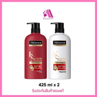 ส่งฟรี !! (425 ml.+400 ml) เทรซาเม่ เคราติน สมูท สีแดง ผมเรียบลื่น ลดผมชี้ฟู แชมพู 425 มล. + ครีมนวด 400 มล.TRESemme Keratin Smooth Red Shampoo 425 ml.+TRESemme Keratin