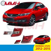 Honda Civic FB FB2 FB6 (2012-2015) เสื้อ​ไฟท้าย ไฟท้าย​แต่ง ไฟท้ายไฟเบรค​ ไฟเลี้ยว Taillamp Taillight ไฟท้าย​ พร้อมทับทิม ไฟท้ายกันชนหลังสําหรับ​ ทับทิมในฝาท้ายไฟท้าย