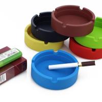 Creative Portable Rubber Silicone Round Ashtray Durable Soft Eco-Friendly Ashtray Ash Tray Holder 4 Colors Home Supplies