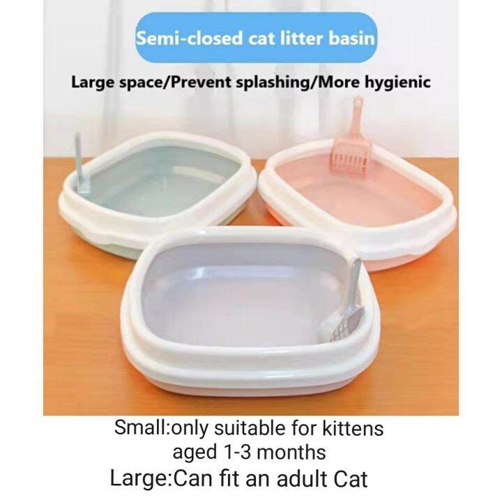 Cat Litter Basin with Cat Litter Shovel Semienclosed Cat Litter Box