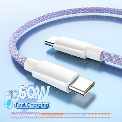 Chaunceybi 60W USB Type C to Cable 3.0 USB-C Fast Charging Data for Macbook 1/2m