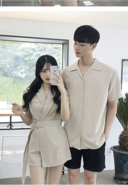 Đồ đôi nam nữ đẹp Set Váy nữ sơ mi nam đôi Hàn Quốc - Trang phục khác |  ThờiTrangNữ.vn