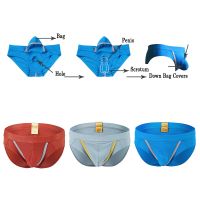 Briefs For Men Open Front Pouch Hole Underwear Male Slips Panties S-XL