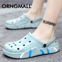 ORNGMALL Sepatu Kebun อุดตันทนทานต่อป้องกันการลื่นผู้ชายรองเท้าแตะในฤดูร้อนรองเท้าแบบมีรูระบายกลางแจ้งรองเท้าแตะชายหาด40-45