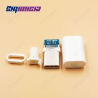 Smonisia 5ชิ้นชนิด C ปลั๊ก Usb ตัวผู้2. 0หัวต่อตัวผู้กับบอร์ด Pcb บัดกรีฝาครอบกันฝุ่น4 In 1