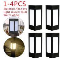 1-4PCS Solar Fence Post LED Cap Light Waterproof Outdoor Garden Yard Pool Lamp Square Lights Pathway Path Garden Street Lamp Outdoor Lighting