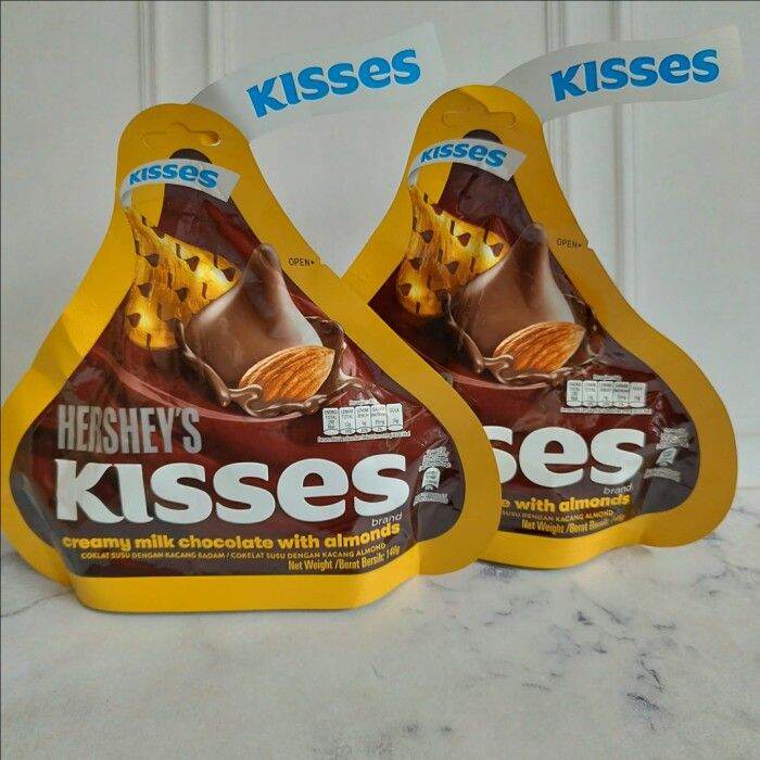 HERSHEYS KISSES CREAMY MILK CHOCOLATE WITH ALMONDS 146g HALAL Lazada