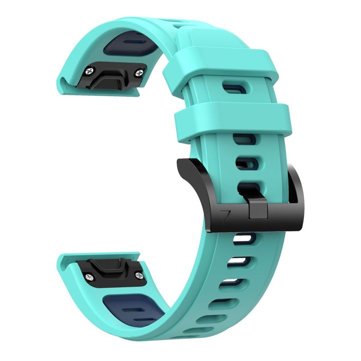 สำหรับ-garmin-fenix-6-pro-gps-22mm-สายนาฬิกาข้อมือซิลิโคนกีฬาสองสี-สีเขียวมินต์-สีน้ำเงิน-ขายเอง