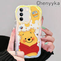 เคส Chenyyka สำหรับ Vivo V27 Pro 5G V27E 5G S16 Pro 5G S16E 5G เคสลายหมีน้ำผึ้งน่ารักสีสันสดใสเคสมือถือกันกระแทกแบบใสนิ่มเคสโปร่งใสลายกล้องถ่ายรูปสร้างสรรค์ฝาครอบป้องกันซิลิโคน