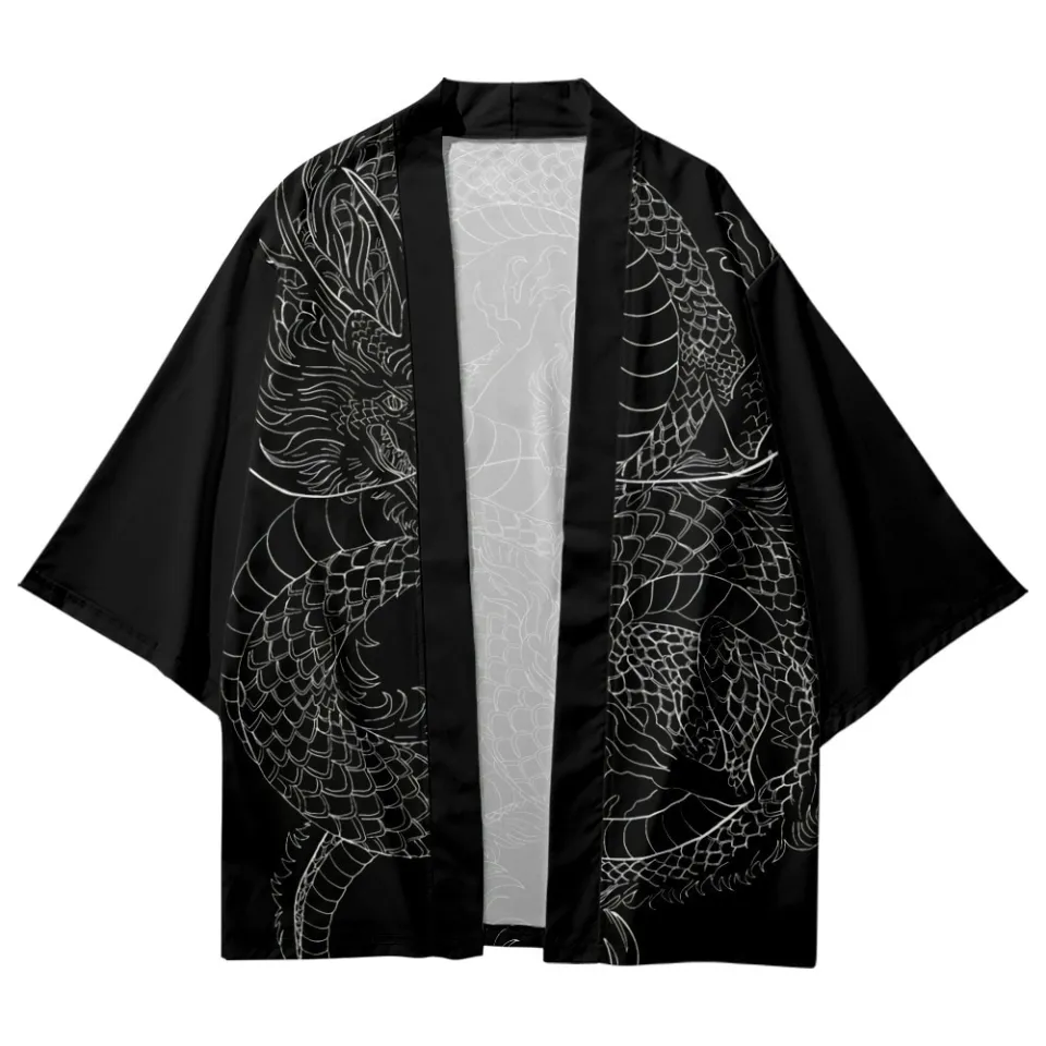 Dragon print shop kimono cardigan