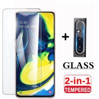 (Hulux electron) 2 In 1กระจกนิรภัยสำหรับ Samsung Galaxy A80กล้องเลนส์ป้องกันหน้าจอ Glas สำหรับ Samsung A 80 SM-A805F ฟิล์มกระจกป้องกัน