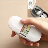 【YF】 Portable Pill Cutter Box Convenient Pills Caplets Medicine Holder Splitter Divide Compartment Storage