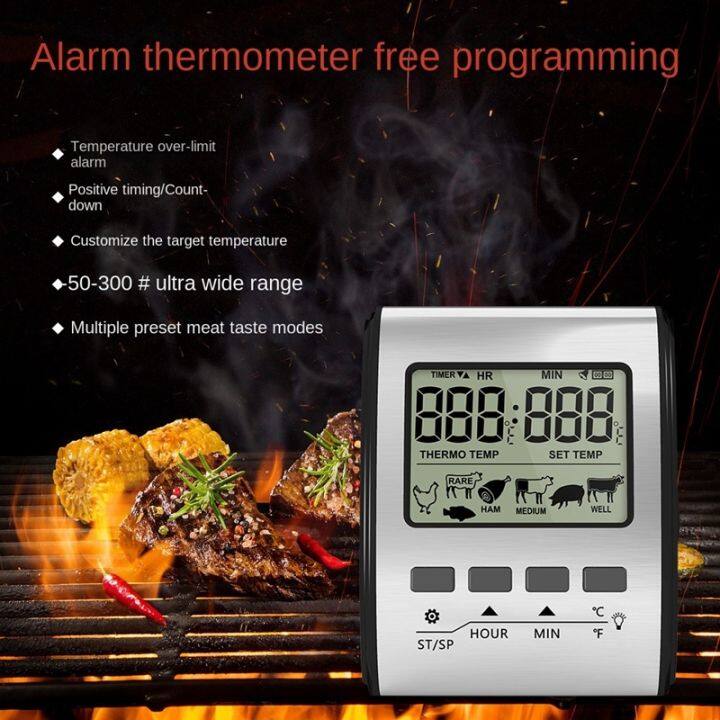 digital-meat-thermometer-bbq-kitchen-cooking-thermometer-with-probe-sensor-timer-backlight-grill-oven-thermometer