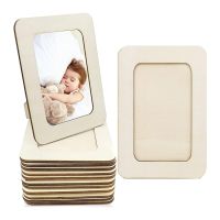 12 Pieces DIY Wood Picture Frames Unfinished Solid Wood Photo Picture Frames For 4 X 6 In Photos,