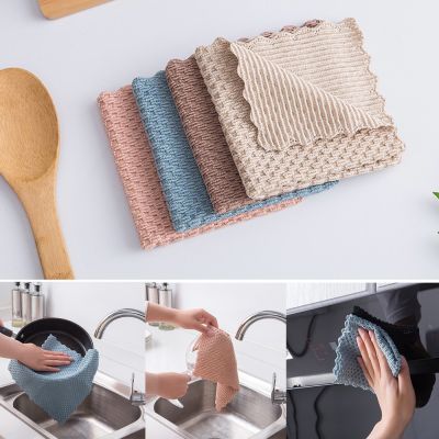 SUYOU 12Pcs Kitchen Anti-grease Wipping Rags Super Absorbent Cleaning Cloth Home Washing Dish Kitchen Towel