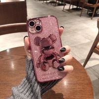 ♧✟ เคสโทรศัพท์มือถือ ลายหมีแวววาว แฟชั่น สําหรับ iphone Xs Max X Xr iphone 11 12 13 Pro Max SE2020 7 8 Plus