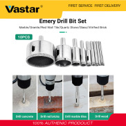 Vastar Set 10 mũi khoan lỗ tròn phủ kim cương phù hợp vật liệu thủy tinh