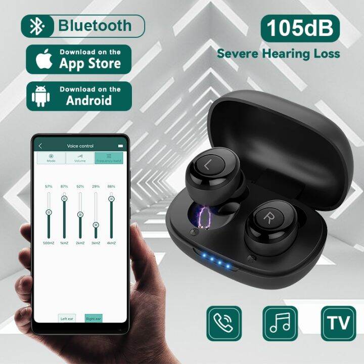 Bluetooth Hearing Aids Rechargeable Hearing Aid Wireless Mini APP