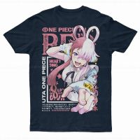 เสื้อยืดผ้าฝ้ายพรีเมี่ยม เสื้อยืด พิมพ์ลายการ์ตูนอนิเมะ One Piece สีแดง พรีเมี่ยม สําหรับผู้ชาย และผู้หญิง