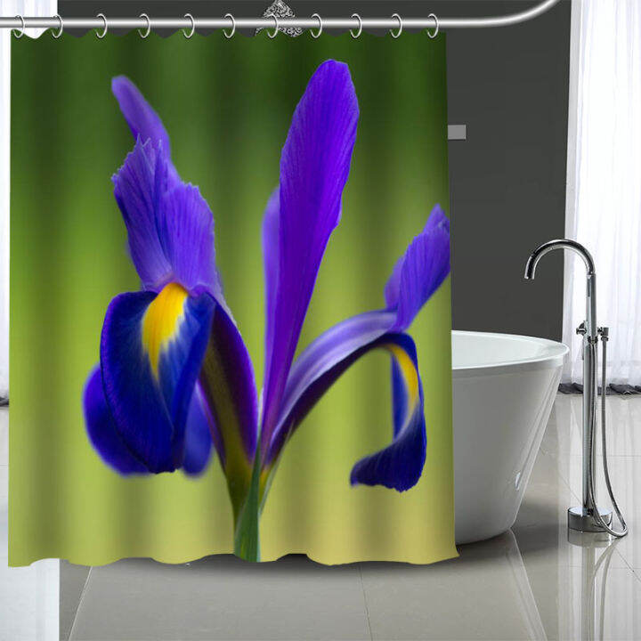 waterproof-shower-curtain-can-be-customized-iris-flowers-bathroom-shower-bath-supplies-polyester-shower-curtain-with-hooks