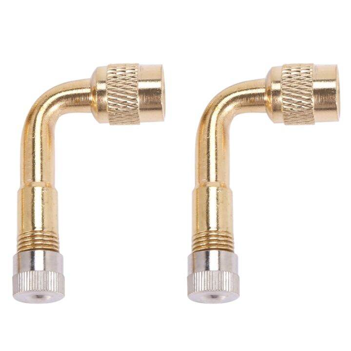 2pcs Valve Extension Valve Extension Adapter Tire 90 Degree Bent Metal Angle for Bicycle