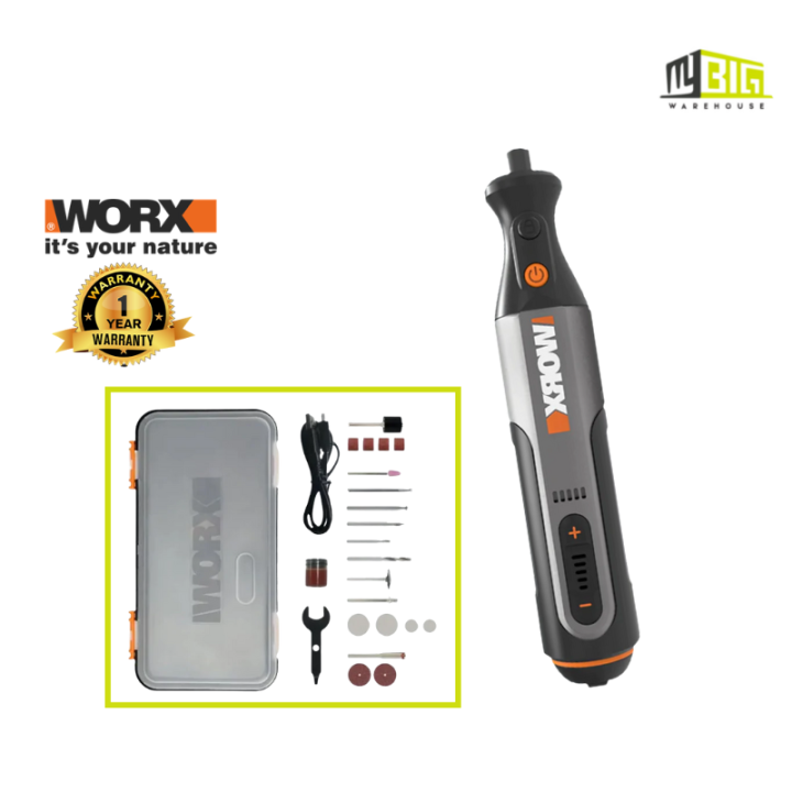 WORX WX-106 8V LI-ION ROTARY TOOL USB RECHARGEABLE HANDLE WITH 22 ...