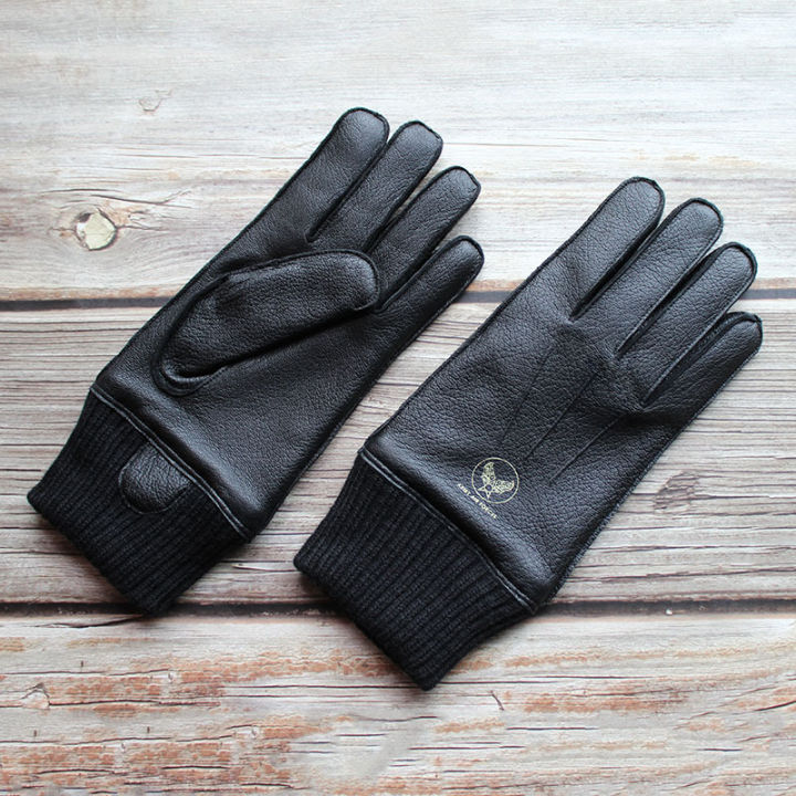 motorcycle-riding-touch-screen-deerskin-gloves-mens-wool-lining-threaded-sleeves-winter-warm-car-driving-leather-finger-gloves