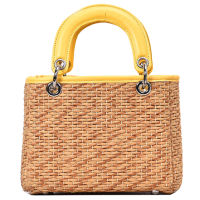 K0New Fashion Shoulder Bag Ladies Square Straw Bag Summer Rattan Bag Hand-Woven Beach Flip Handbag