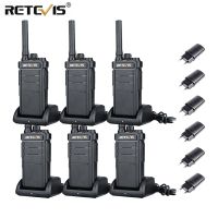 6ชิ้น RB626เครื่องรับส่งวิทยุมือถือ Retevis 2000มิลลิแอมป์แบตเตอรี่เทคโนโลยีไร้สายระยะไกลสำเนาแบบ VOX Type C ชาร์จวิทยุสำหรับการรักษาความปลอดภัยร้านอาหาร J93