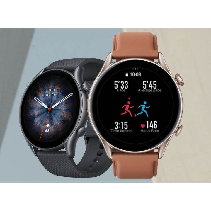 มีประกัน-amazfit-อเมซฟิต-gtr-3-pro-smartwatch-นาฬิกาอัจฉริยะ-สีน้ำตาล-brown-leather