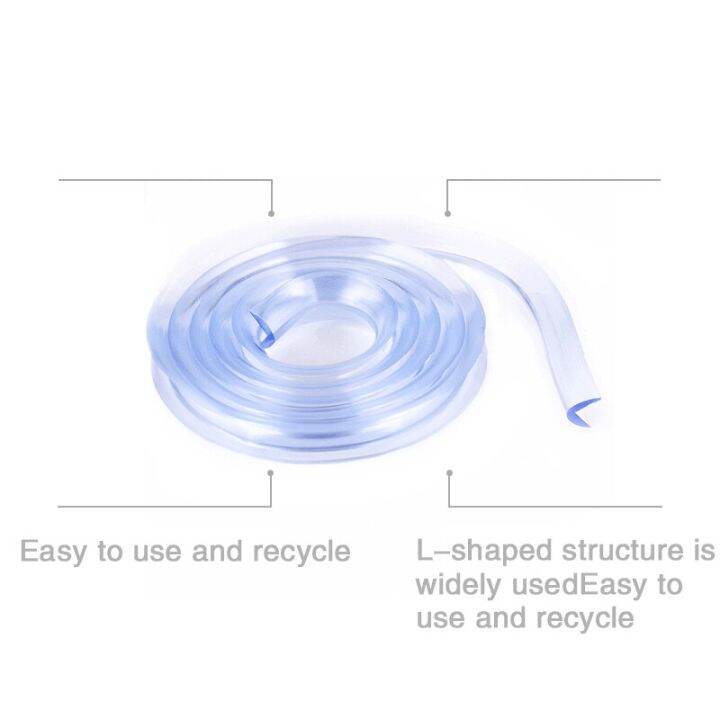 แถบป้องกันป้องกันมุมนิรภัยสำหรับเด็กทารกขอบตารางโปร่งใส1เมตรตัวป้องกันมุมเฟอร์นิเจอร์กันชนพีวีซีนิ่ม