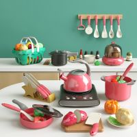 Simulation Children Kitchen Toys Kitchen Cookware Pot Pan Fruit Food Kids Pretend Play Kitchen Set Toys For Girls Birthday Gifts