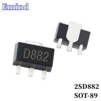 100Pcs 2SD882 SMD Transistor Footprint SOT-89 Silkscreen D882 Type NPN 30V/3A Bipolar Amplifier Transistor