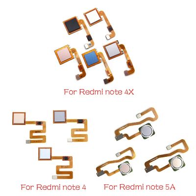 เครื่องอ่านลายนิ้วมือสำหรับ Xiaomi Redmi Note 4 4X5 5a 3 Pro เซ็นเซอร์เครื่องอ่านลายนิ้วมือสายปุ่มโฮมโค้ง