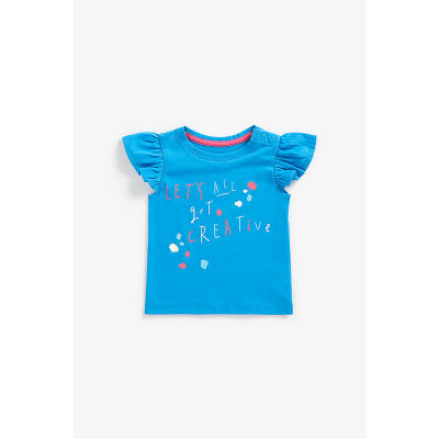 เสื้อยืดเด็กผู้หญิง Mothercare blue get creative t-shirt ZC773