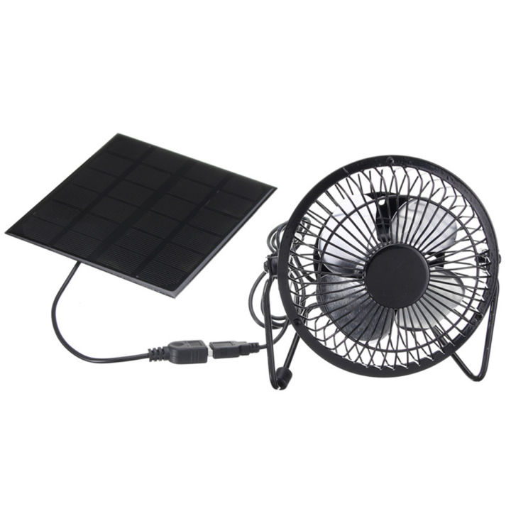 5W 4 inch Mini Solar Panel Powered Ventilator Fan Portable Greenhouse Solar Exhaust Fan for Office Outdoor Dog Chicken House