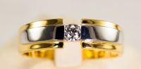 (R142 ชื่อแบบ "สะเลเต") :แหวนเม็ดเดียวทองแท้ประดับเพชรเบลเยียมคัท 30 ตัง น้ำ100 (D Color)