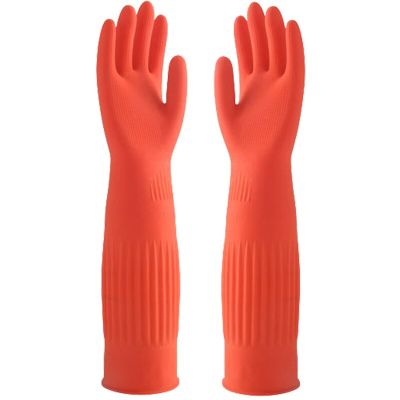 washing gloves long waterproof rubber gloves Rubber Gloves Bowl Dish Latex Gloves Rubber Gloves Safety Gloves
