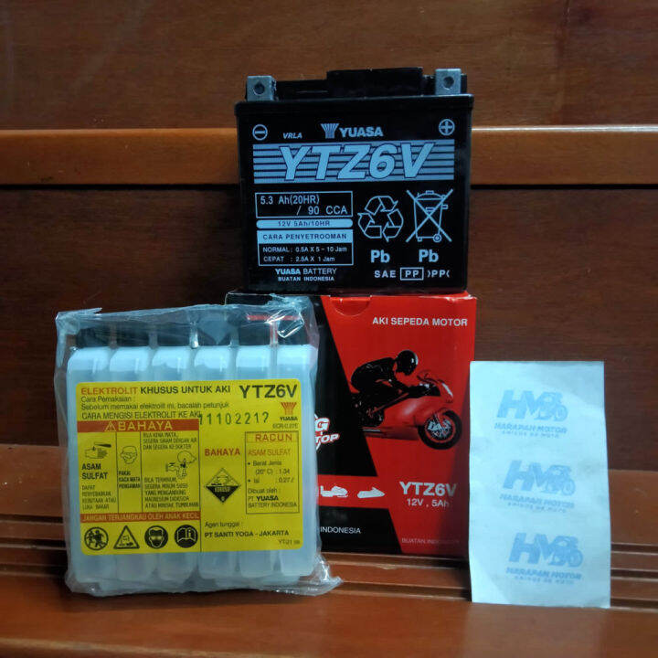 Aki Vario 125 YTZ6V Yuasa Aki PCX CB 150 R Tipe Semi Kering | Lazada