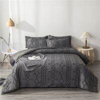 ♔ Bed Linens Grey Solid Quilt Duvet Cover Cut Flowral Boho Craft Modern Simplicity Four Seasons Luxury Home Hotel Use Bedding Sets