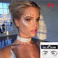 Flash Tattoo Waterproof Stars Choker Pattern Freckles Gold Face Tattoo Body Art Sticker Eye Decals Bride Tribe Girl Party 1Pack Stickers