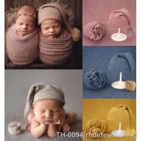 ♀ rfefefewfeerew Chapéu para bebê recém-nascido cobertor fotos bola de pelo gorro malha acessórios sessão fotos