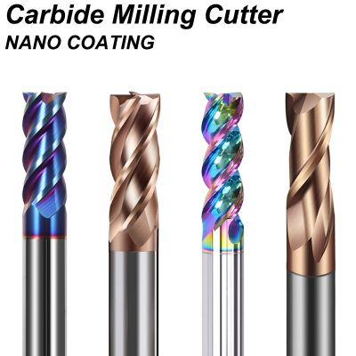 เครื่องตัดโลหะอัลลอยด์แข็ง 1pc 2/3/4 ขลุ่ยคาร์ไบด์ End Mill สําหรับตัดอลูมิเนียม Bur Router Bit CNC Fraise Carbure Machine Tool