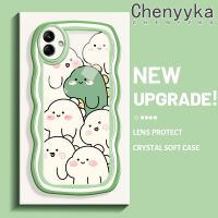 Chenyyka เคสสำหรับ Samsung A04 M04 A04E เคสลายการ์ตูนไดโนเสาร์น่ารักใหม่เวฟบอร์เดอร์กันกระแทกแบบใสนิ่มเคสมือถือเคสโปร่งใสลายกล้องถ่ายรูปซิลิกาเจลสำหรับป้องกัน