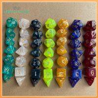 MDUCIN SHOP 7Pcs/set D12 D20 D4 D6 D8 D10 7-Die ลูกเต๋า DND เกมตาราง ลูกเต๋าหลายด้าน ลูกเต๋าเกม