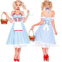 New Wizard of Oz โดโรธี COSPLAY เสื้อผ้าชุดเวทีฮาโลวีน กระโปรงแม่บ้านสไตล์ฝรั่งเศส