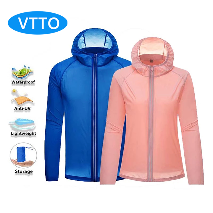 VTTO Camping Rain Jacket Men Women Sun Protection Jackets Waterproof