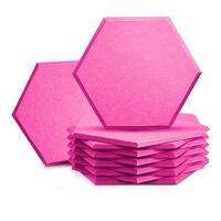 12 Pack of 14 X 12 X 0.4Inch Hexagonal Acoustic Panels ​ High Density Acoustic Panels Soundproof Insulated Beveled Edges